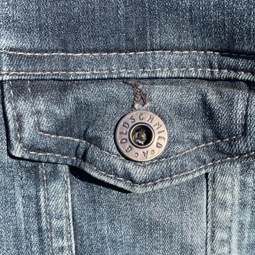 AG Stretch Denim Blue Jean Jacket - Picture 8 of 10